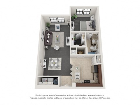 One Bedroom One Bath Floor Plan